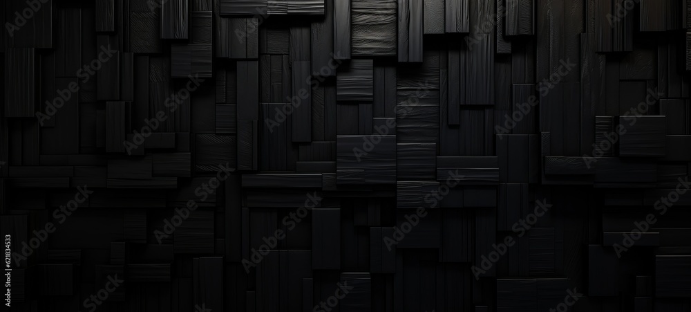 Aufkleber abstract dark geometric black anthracite 3d texture wall with squares and rectangles background bann