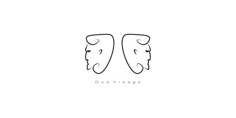 duo visage business logo design, brand logo