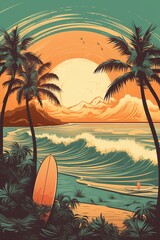 a surfboard on the water