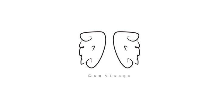duo visage business logo design, brand logo