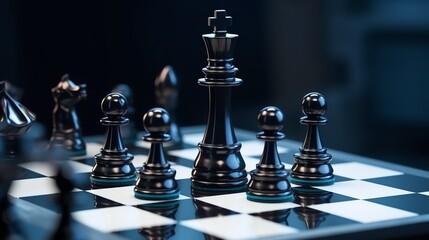 a chess board with chess pieces