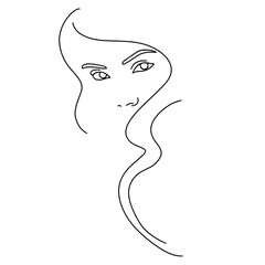 abstract face line drawing. Beauty Woman Portrait minimalistic style 18
