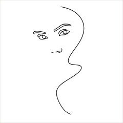 abstract face line drawing. Beauty Woman Portrait minimalistic style 21