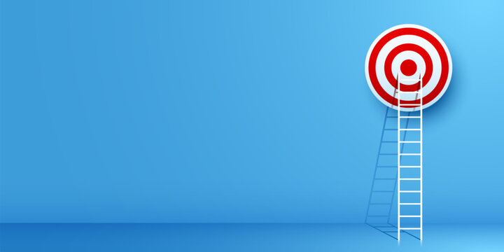 Staircase leading to the aim. The concept of achieving the goal.