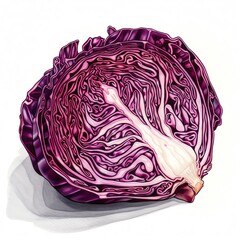 a red cabbage cut in half