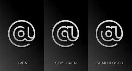 Set of asperand symbol logo icon design template elements