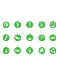 15 Green Logo Icons About Renewable Energy And Environmental Protection