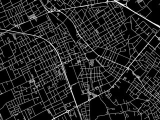 Vector road map of the city of  Legnano in the Italy with white roads on a black background.