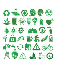 38 Unique Green Icons About Renewable Energy And Environmental Protection