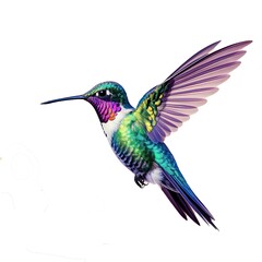 Obraz premium Illustration of a vibrant hummingbird in flight created with Generative AI technology