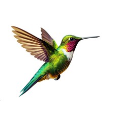 Fototapeta premium Illustration of a vibrant hummingbird in flight created with Generative AI technology