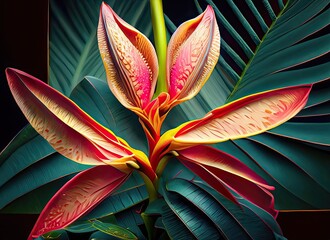 The hyper-realistic tropical Mokara Orchids shows intense vitality under the blazing sun inside the rainforest