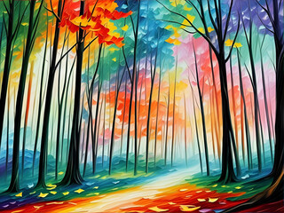 Magic forest. AI generated illustration