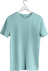 Mockup of a male green t-shirt on a hanger, canvas bella, png, front view