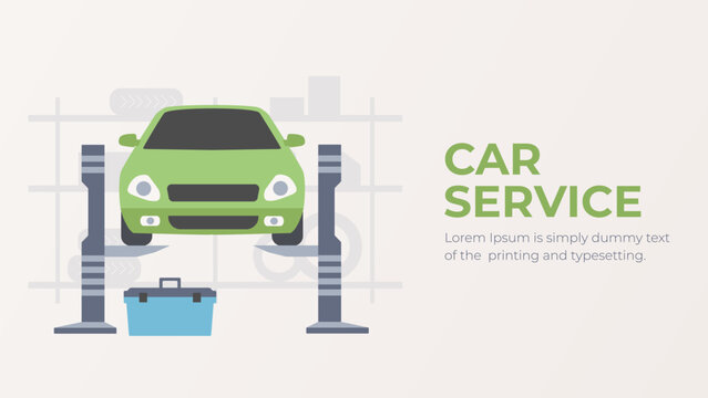 Car service vector. Auto repair service illustration.