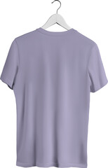 Male violet t-shirt mockup on a hanger, canvas bella, png, back view