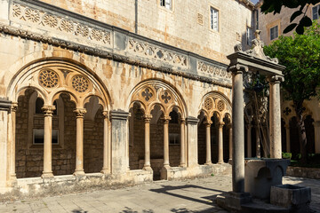 Gothic Courtyard in Dubrovnik Monastery
