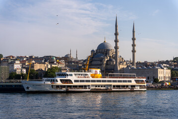 Waterfront at Eminonu with the Rustem Pasha Mosque on the skyline