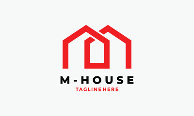 Logo vector linked house symbol connection network property real estate group trust company business architecture