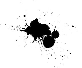 black dropped ink splatter spalsh graphic element