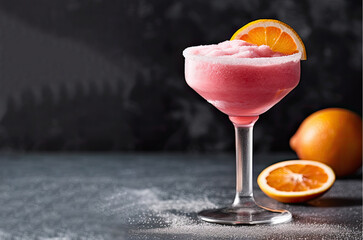 A glass of cocktail on the table, Classic drink menu concept