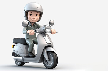 Delivery courier man riding a motorcycle, Fast online delivery service, Online order