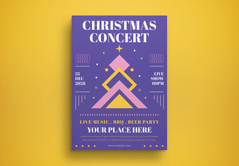 Purple Geometric Christmas Concert Flyer Layout