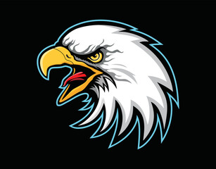 Hand drawn of Eagle head , Eagle mascot for t-shirt , Sport wear ,logo, emblem graphic, athletic apparel stamp.