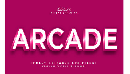 editable 3d arcade  text effect.typhography logo