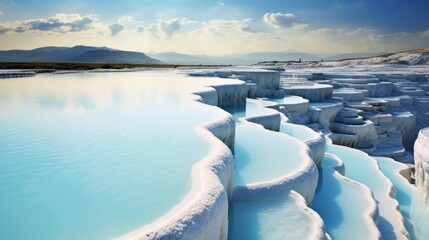 Panoramic Salt Lake Photography In Pamukkale Basin, Turkey