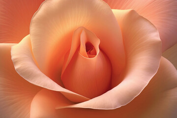 Tender flower rose with petals background illustration. Generative AI