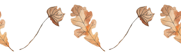 Autumn maple leaves, orange fall leaf, thanksgiving design elements in orange red and yellow autumn colors, seasonal set of clip art or watercolor design elements for border or background