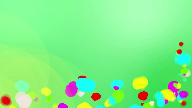 水彩画のインクの様なドットが四隅を回るパーティクル背景素材