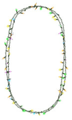 A 3D illustration featuring elipse frame string lights. This artwork will be used for festive occasions, celebrations, and Christmas