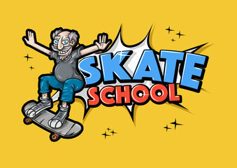 skate school background. vector illustration