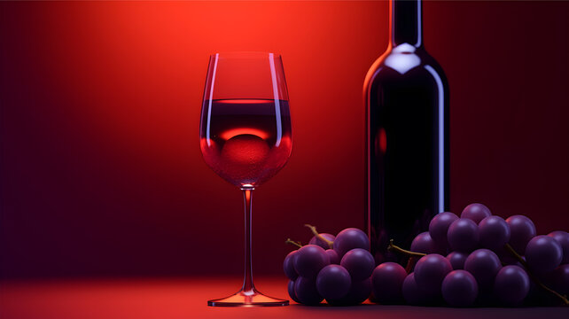 a wine background front view 3d soft shadows highly detailed advertisement green background 06