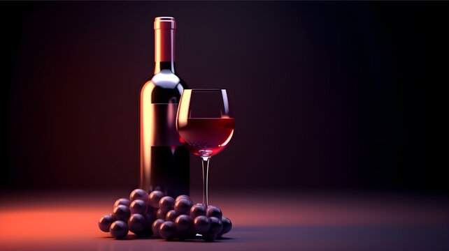 a wine background front view 3d soft shadows highly detailed advertisement green background 05