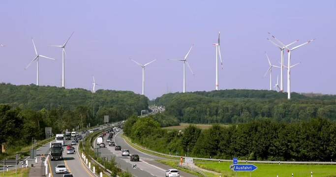 A44, wind turbines, wind farm, Lichtenau, North Rhine-Westphalia, North Rhine-Westphalia, Germany, Europe