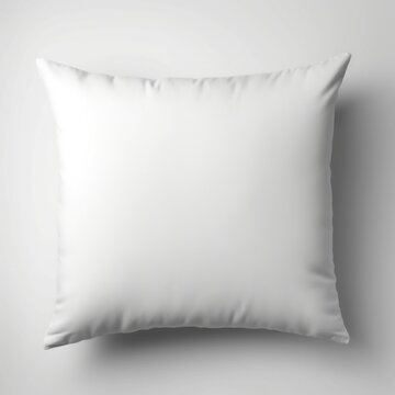 A white pillow on a white wall. AI