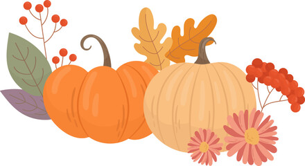 Floral Pumpkins Composition