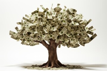 Money tree on white background.