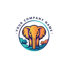 vector elephant logo template design