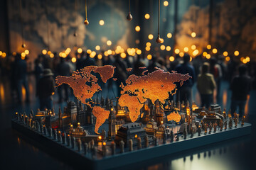 World population day in abstract style. Family day concept. Africa day concept. Abstract vector illustration design. Happy ethnic family. World environment day. AI gererated