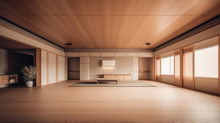 Fototapeta na wymiar Japanese interior design - japanese interior design - japanese interior design - japane. Generative AI