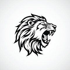  vector lion head angry illustration