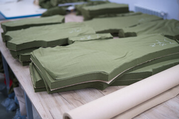 cutting of fabrics cut in production for sewing clothes