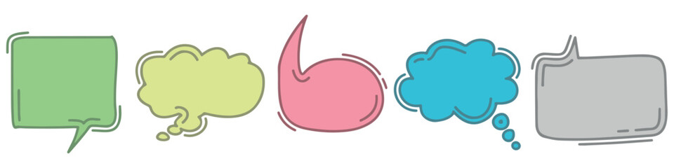 Speech bubble collection . Cartoon text message in a flat design. Vector illustration