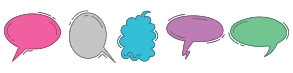 Speech bubble collection . Cartoon text message in a flat design. Vector illustration