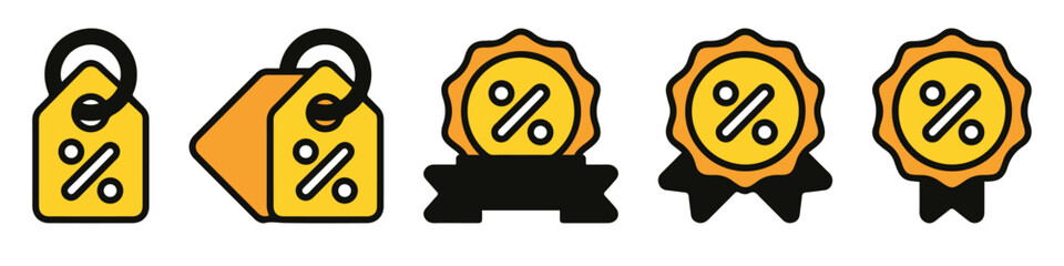 Set online shopping icons. Render shopping symbol for discount concept, sale on goods and e-commerce.