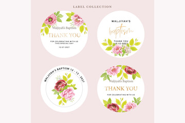 floral labels in flat design